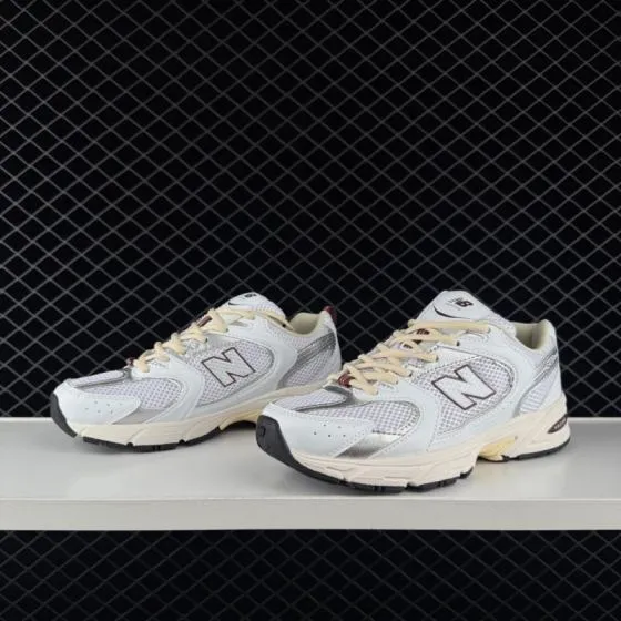 New Balance 530 White Silver Cream Burgundy EU 36-45 Running Shoe - Unisex BS-82374
