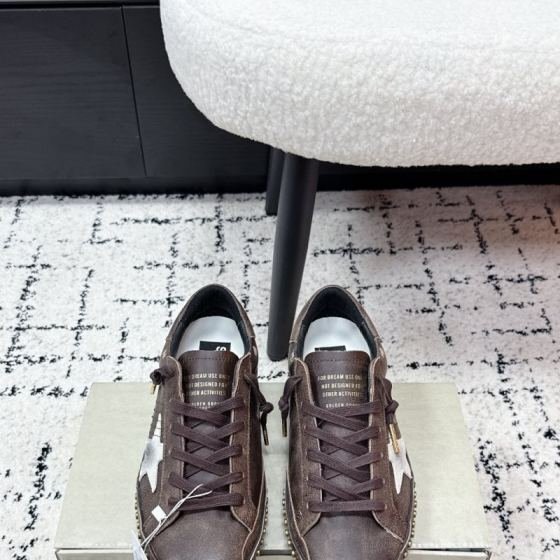 Golden Goose Super-Star Studded dark brown white gold skate shoe lifestyle