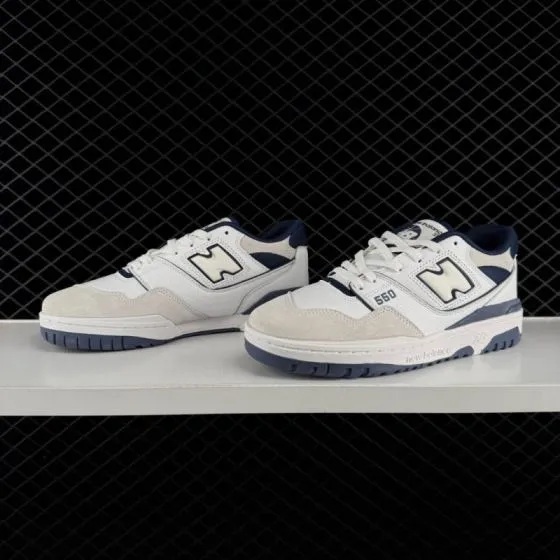 New Balance 550 White Off White Navy Blue EU 36-45 Skate Shoe - Unisex BS-82321