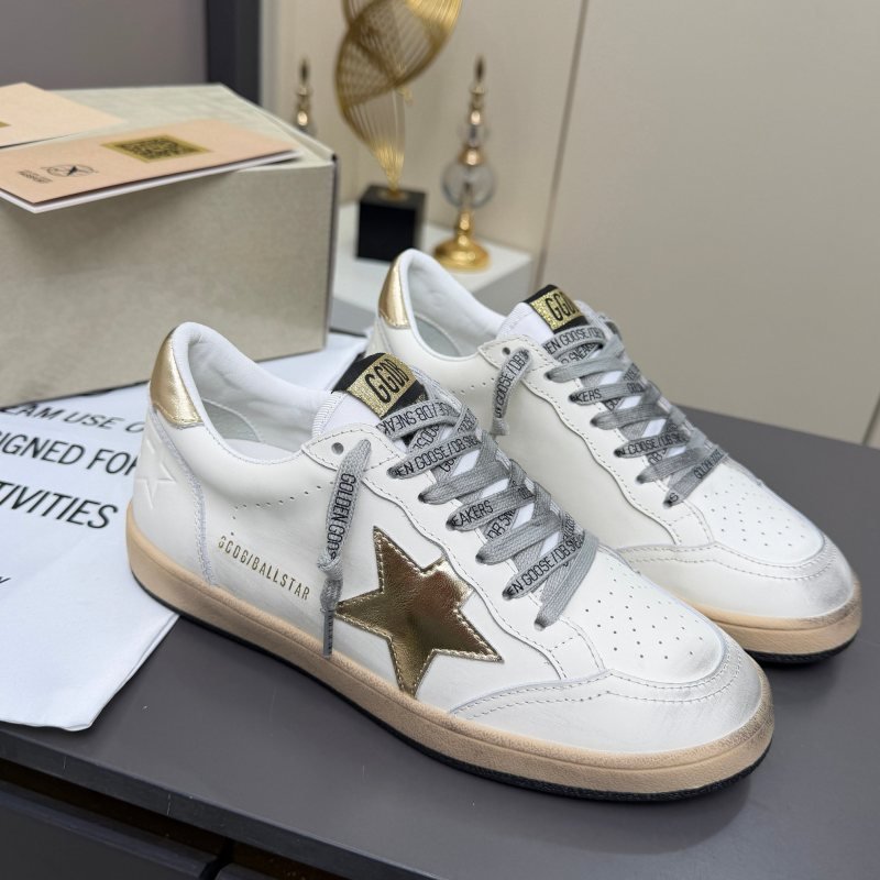 Golden Goose Ball Star white gold beige gray skate shoe lifestyle