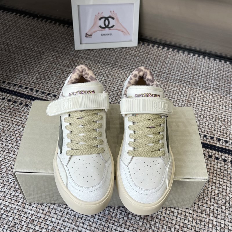 Golden Goose GGDB Golden Goose New white cream beige leopard skate shoe