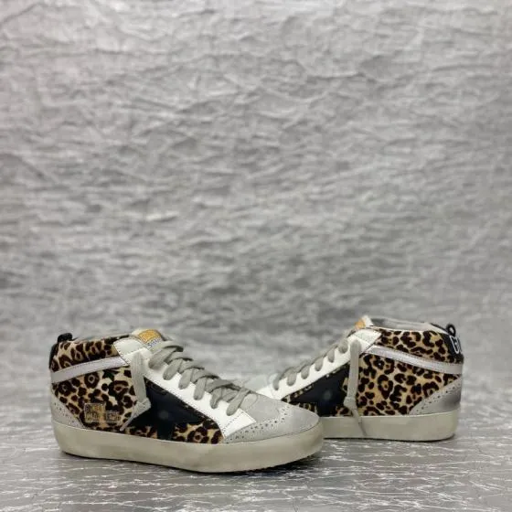 Golden Goose Midstar leopard print white black silver beige skate shoe lifestyle