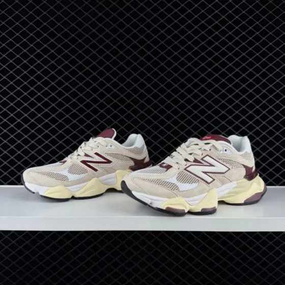 New Balance 9060 U9060ERC Beige White Burgundy Cream Black EU 36-46 5 Sneaker - Unisex BS-82446