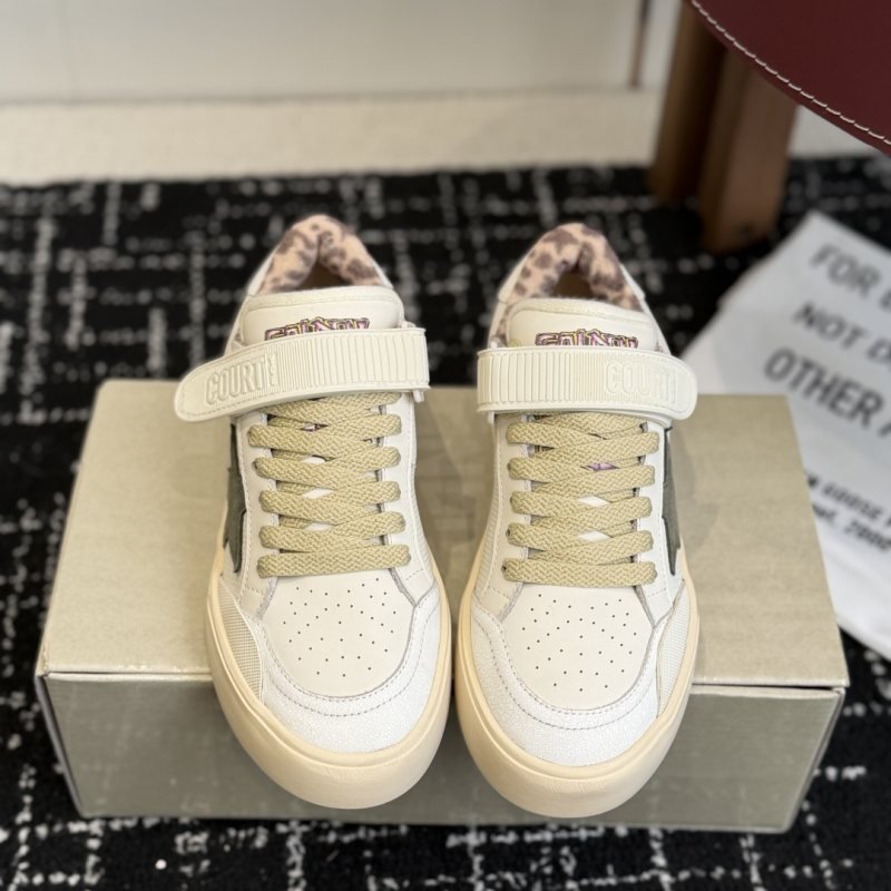 Golden Goose Strap Court off white olive beige pink brown skate shoe