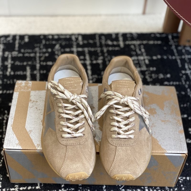 Golden Goose Running Marathon tan silver beige gum sneaker