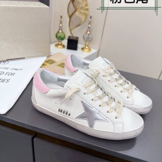 Golden Goose Superstar white silver pink off white skate shoe lifestyle