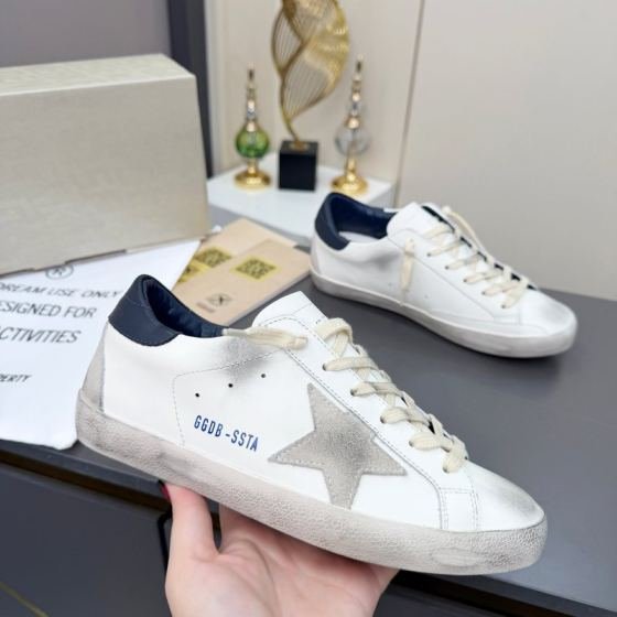 Golden Goose Superstar white grey navy skate shoe lifestyle