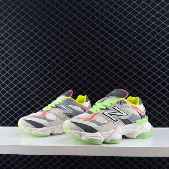 New Balance 9060 Beige Grey Neon Green Neon Pink EU 36-47 Sneaker - Unisex BS-82749