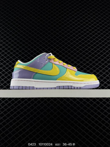 Nike Dunk Low Multi-color Patent Leather Yellow Teal Purple Pink Light Pink EU 36-45 Lifestyle - Unisex (BS-71918)