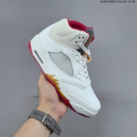 Jordan Air Jordan 5 Retro White Red Gold Grey EU 36-47 5 Basketball - Unisex BS-66064