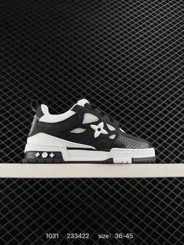 Louis Vuitton Trainer Sneaker Low Black White EU 36-45 Casual - Unisex (BS-74456)