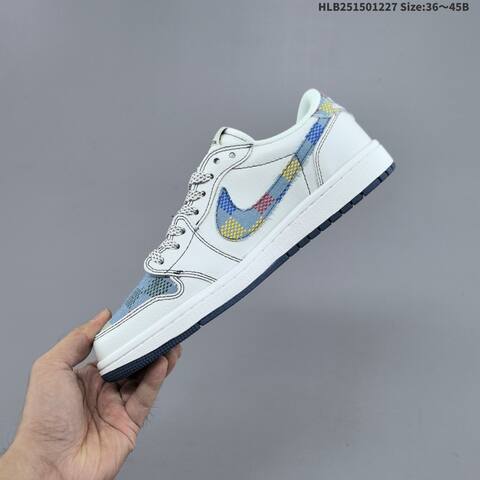 Nike Air Jordan 1 Low White Blue Multi-color 36 45 Lifestyle - Unisex BS-67227