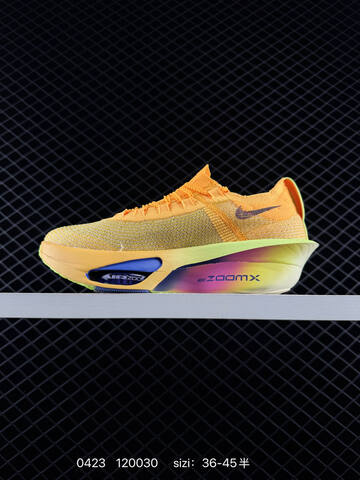 Nike Air Zoom Alphafly Next 3 Laser Orange With Volt Purple Blue Gradient Accents EU 36-45 Half Sizes Available Running - Unisex (BS-71921)