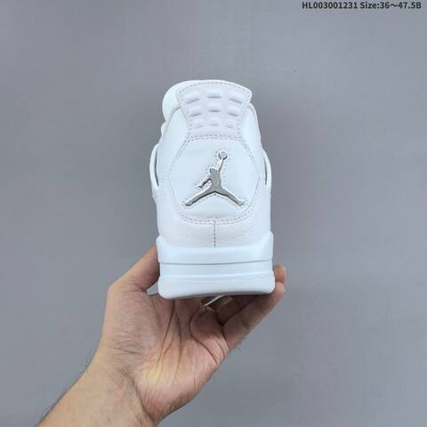 Jordan Air Jordan 4 Retro White Metallic Silver 36 47 5 Basketball - Unisex (BS-67164)