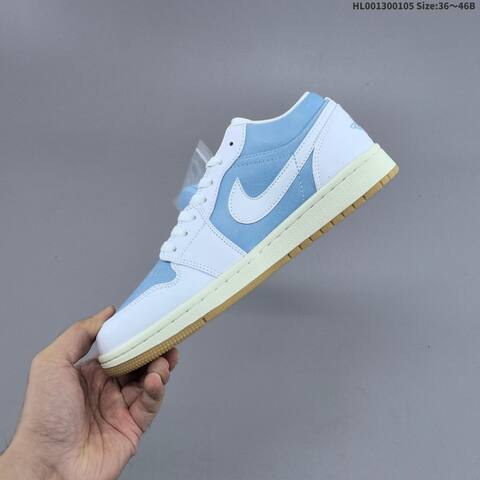 Jordan Air Jordan 1 Low Worn Blue White Light Blue 36 46B Basketball - Women's (BS-67102)