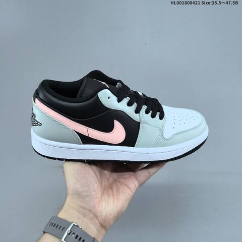 Jordan Air Jordan 1 Low Black Light Grey White Pink EU 35 5-47 5 Basketball - Unisex (BS-66100)