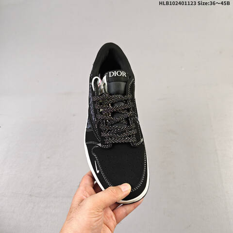 Jordan Air Jordan 1 Low Black White Dior Monogram EU 36-45 Basketball - Unisex (BS-63187)