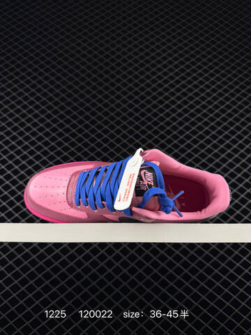 Nike Air Force 1 Low Pink Black With Blue Laces 36-45 5 Lifestyle - Unisex (BS-73509)