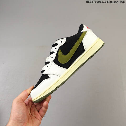 Nike Air Jordan 1 Low OG SP Black White Olive Cream EU 36-46 Casual - Unisex (BS-63625)