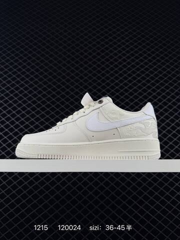 Nike Air Force 1 07 Low Off-white Cream With White Swoosh And Red Accents EU 36-45 Casual - Unisex (BS-73685)