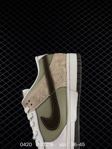 Nike SB Dunk Low IQ1118-220 CNY Pegasus Pack White Olive Green Khaki Dark Brown With Red Accents EU 36-45 Skate - Unisex (BS-71976)