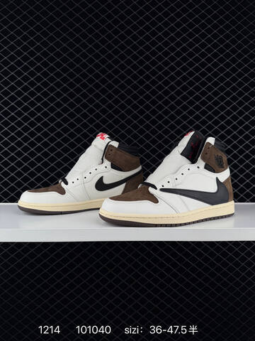 Jordan Air Jordan 1 Retro High OG Travis Scott Reverse Mocha White Brown Black Cream EU 36-47 5 Basketball Shoe - Unisex BS-80065