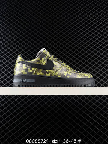 Nike Air Force 1 07 Black Lime Green Metallic Silver EU 36-45 Lifestyle - Unisex (BS-69877)