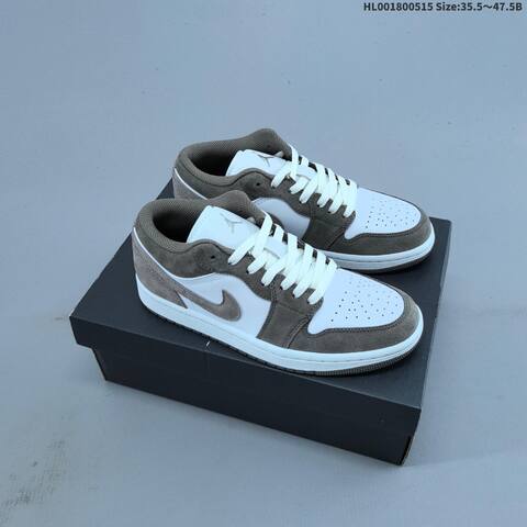 Jordan Air Jordan 1 Low White Grey 35 5 47 5 Casual - Unisex (BS-65955)