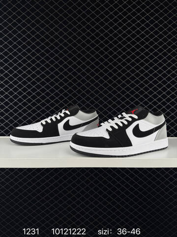 Jordan Air Jordan 1 Low Black White Grey Red EU 36-46 Sneaker - Unisex BS-79923