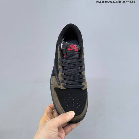 Nike Air Jordan 1 Low Olive Grey Black Red 36 47 5 Casual - Unisex (BS-66905)