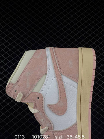 Jordan Air Jordan 1 High OG White Pink Cream EU 36-48 5 Basketball Shoe - Unisex BS-79838