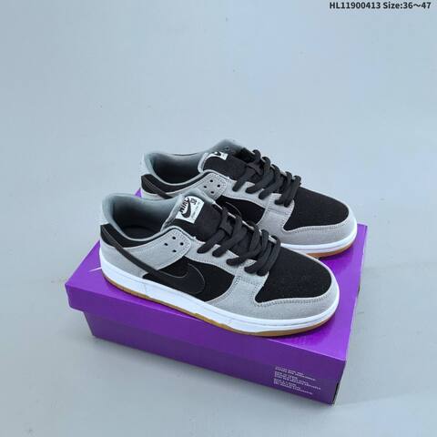 Nike SB Dunk Low Black Grey White Gum EU 36-47 Skate Shoe - Unisex (BS-60776)