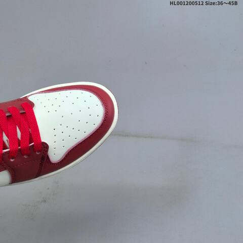 Jordan Air Jordan 1 Mid Red White Cracked Leather EU 36-45 Basketball - Unisex (BS-65987)