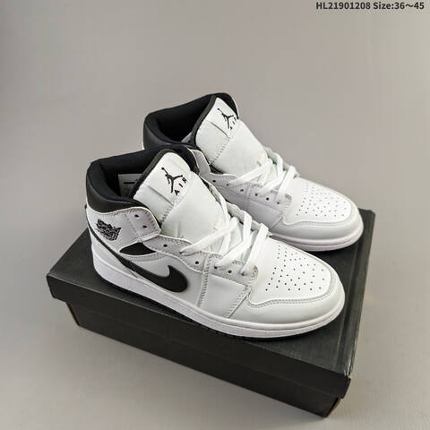 Jordan Air Jordan 1 Mid White Black EU 36-45 Basketball - Unisex (BS-62819)