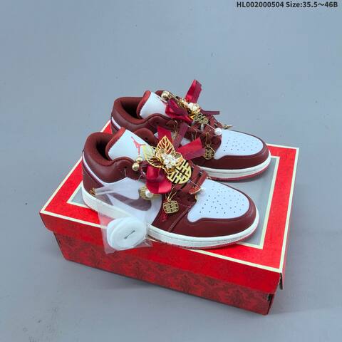 Jordan Air Jordan 1 Low White Burgundy Red EU 35 5-46 Basketball - Unisex (BS-66047)