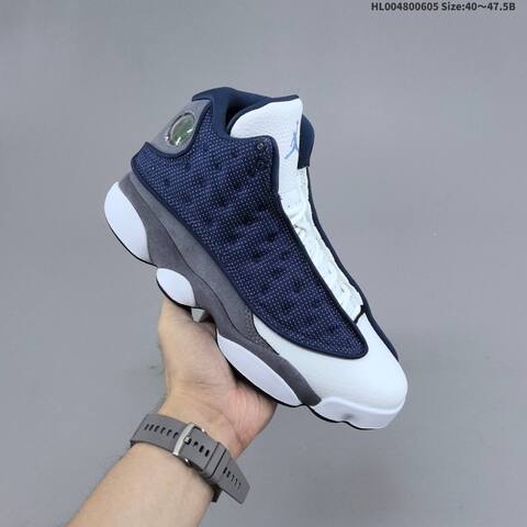 Jordan Air Jordan 13 Retro Flint Navy Grey White 40 47 5 Basketball - Men's (BS-65806)