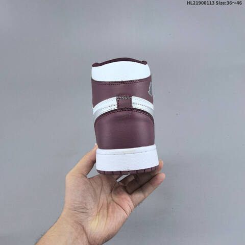 Nike Air Jordan 1 Retro High OG White Burgundy Gray 36 46 Basketball - Unisex (BS-62025)