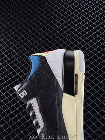 Jordan Air Jordan 3 Retro Rare Air Black Grey Blue Cream Red EU 36-47 Basketball Shoe - Unisex BS-81263