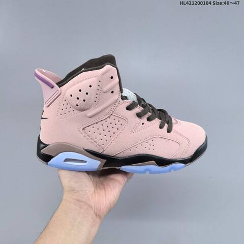 Jordan Air Jordan 6 Retro Pink Black Blue And White Black Blue EU 40-47 Basketball - Men's (BS-67126)