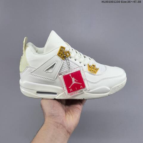 Jordan Air Jordan 4 Retro WMNS Vivid Sulfur Sail White With Metallic Gold Accents EU 36-47 5 Basketball - Unisex (BS-67186)