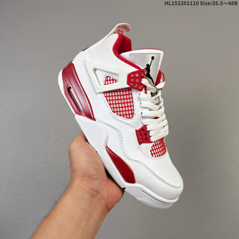 Jordan Air Jordan 4 Retro OG White Red 35 5 48B Basketball - Women's (BS-63862)