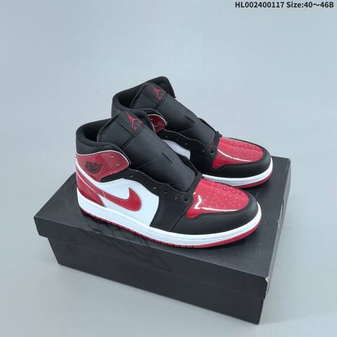 Jordan Air Jordan 1 Mid Black Red White EU 40-46 Basketball - Men's (BS-66943)