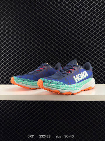 HOKA Speedgoat 6 Blue Green White Orange Navy EU 36-46 Trail Shoe Trail Running Sneakers - Unisex (BS-86545)
