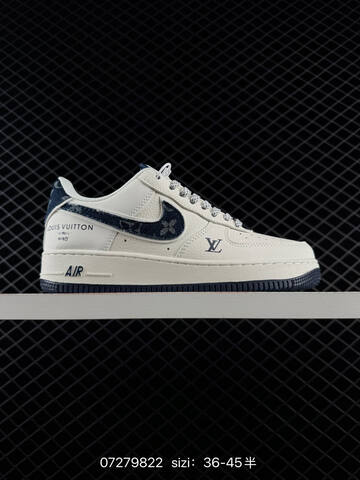 Nike Air Force 1 07 LV8 Off White Dark Blue EU 36-45 Lifestyle Unisex BS-70065