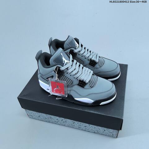 Jordan Air Jordan 4 Retro Pure Money White Silver 36 46 Basketball - Unisex (BS-66218)