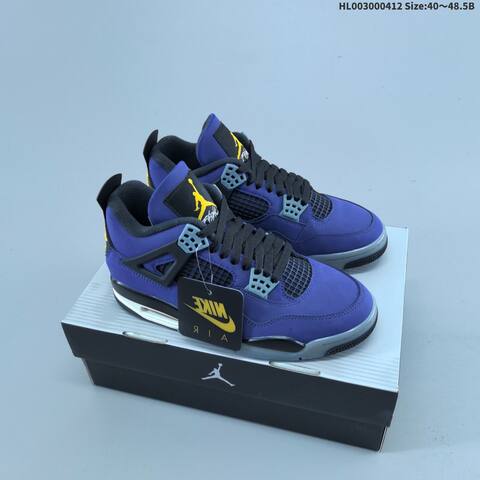 Jordan Air Jordan 4 Retro OG Imperial Purple Black Grey Yellow 40 48 5 Basketball - Men's (BS-66226)