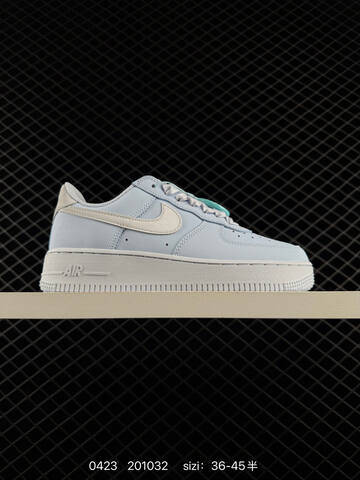 Nike Air Force 1 Low Light Blue With White Swoosh And White Midsole EU 36-45 Half Sizes Available Lifestyle - Unisex (BS-71917)
