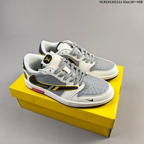 Nike Air Jordan 1 Low Grey White Black Yellow EU 36-45 Basketball - Unisex (BS-63349)