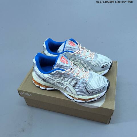 ASICS Gel Kayano 12 White Silver Cream Blue EU 36 46 Running Shoe EU 36-46 Running Sneakers - Unisex (BS-68855)