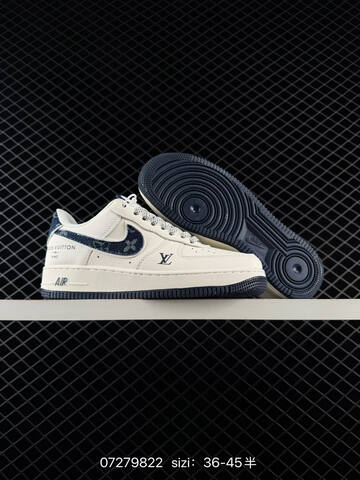 Nike Air Force 1 07 LV8 Off White Dark Blue EU 36-45 Lifestyle - Unisex (BS-70065)